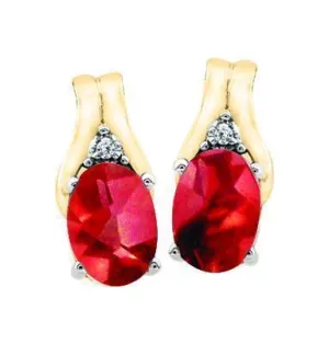 June Birthstone Earring with Diamond Accent set in 10k Yellow gold