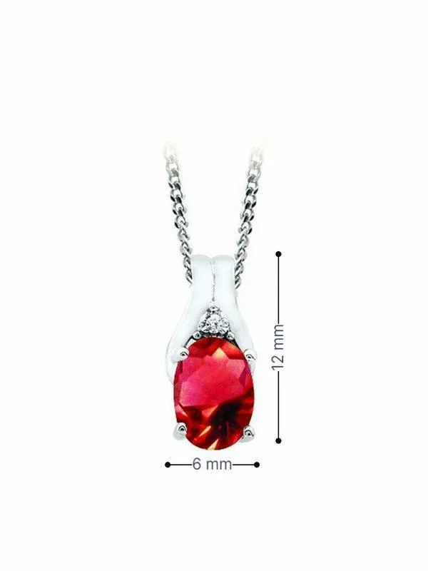 June Birthstone Pendant with Diamond Accent set in 10K White Gold