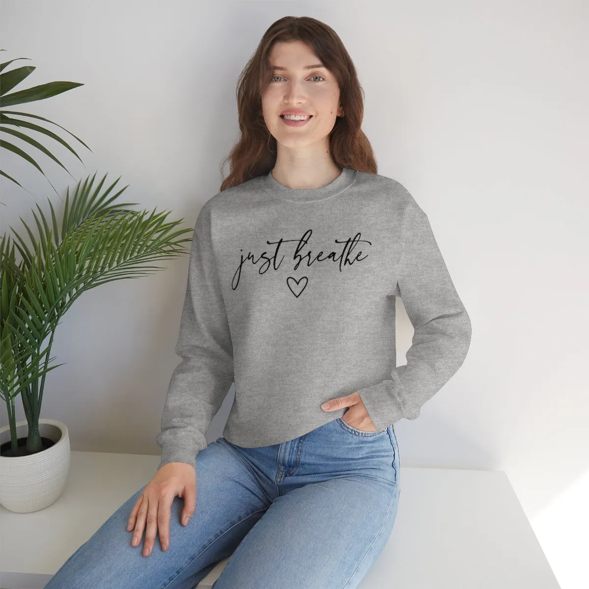 Just Breathe-Unisex Heavy Blend Crewneck Sweatshirt