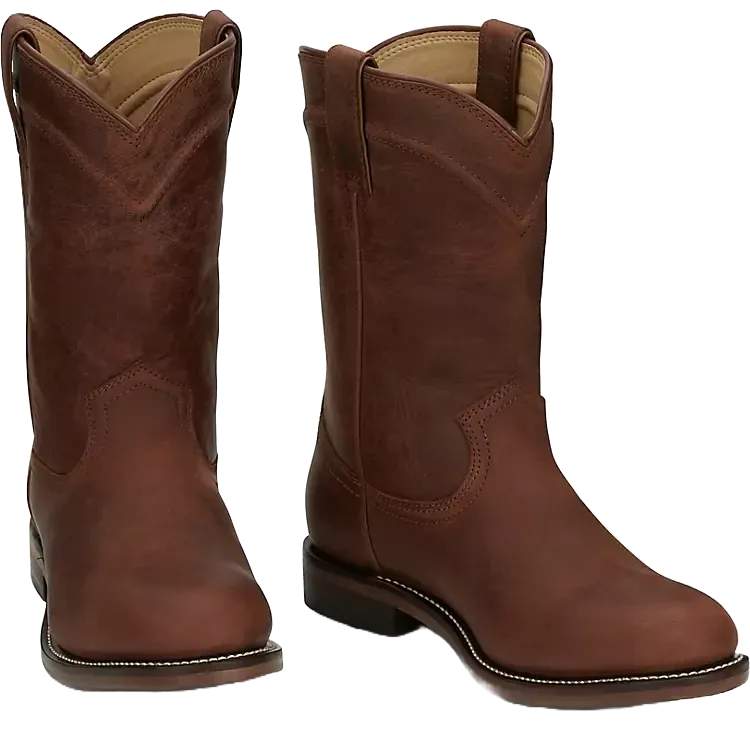 Justin Men's Braswell Water Buffalo Leather Brown Boots