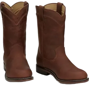 Justin Men's Braswell Water Buffalo Leather Brown Boots
