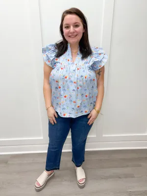 Katie Short Sleeve Top - Blue