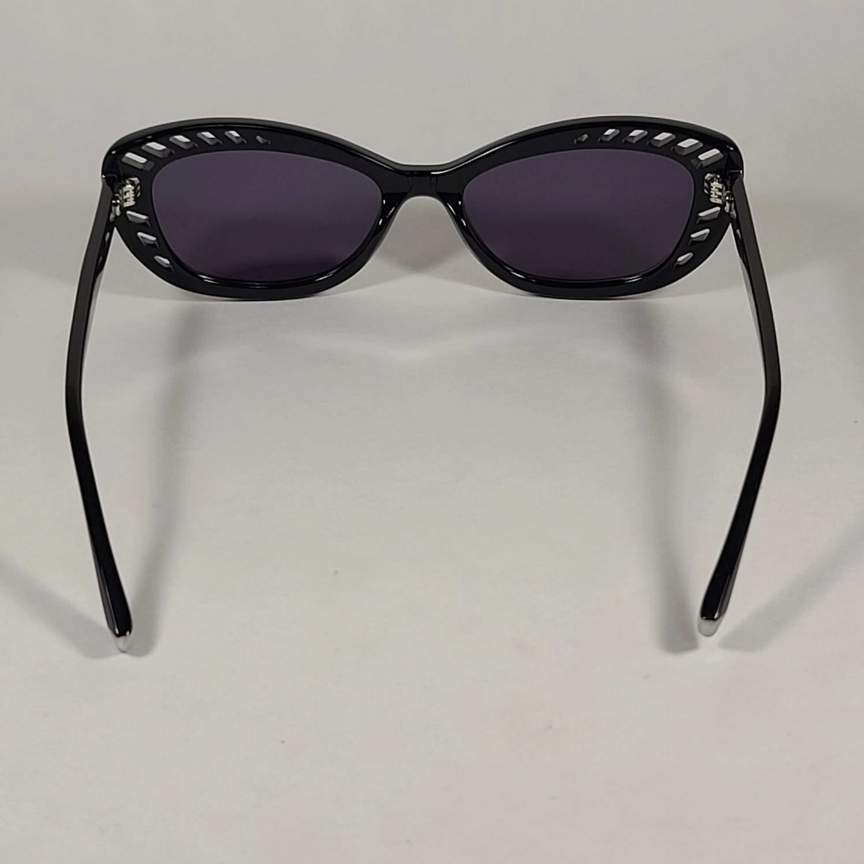 Kendall   Kylie Natalie Cat Eye Sunglasses Shiny Black Frame Gray Mono Lens KK5024 001