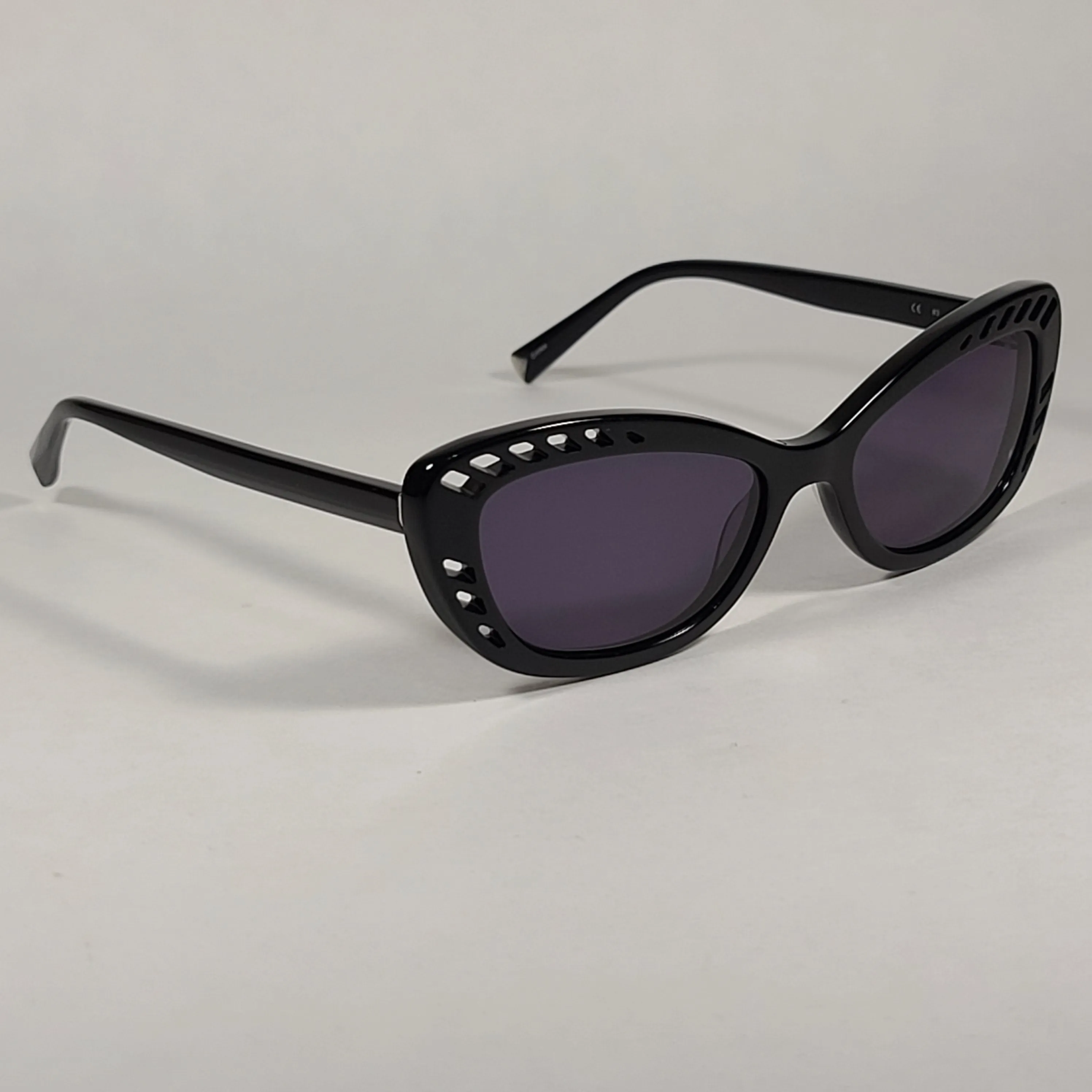 Kendall   Kylie Natalie Cat Eye Sunglasses Shiny Black Frame Gray Mono Lens KK5024 001