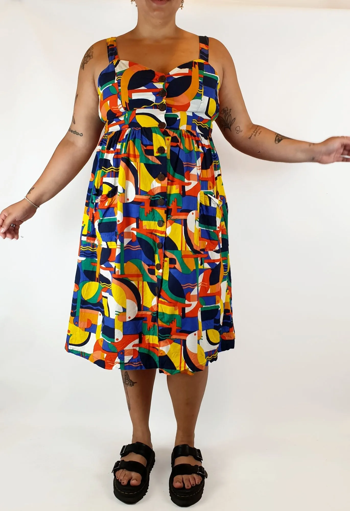 Keshet vibrant print sleeveless dress size L/XL