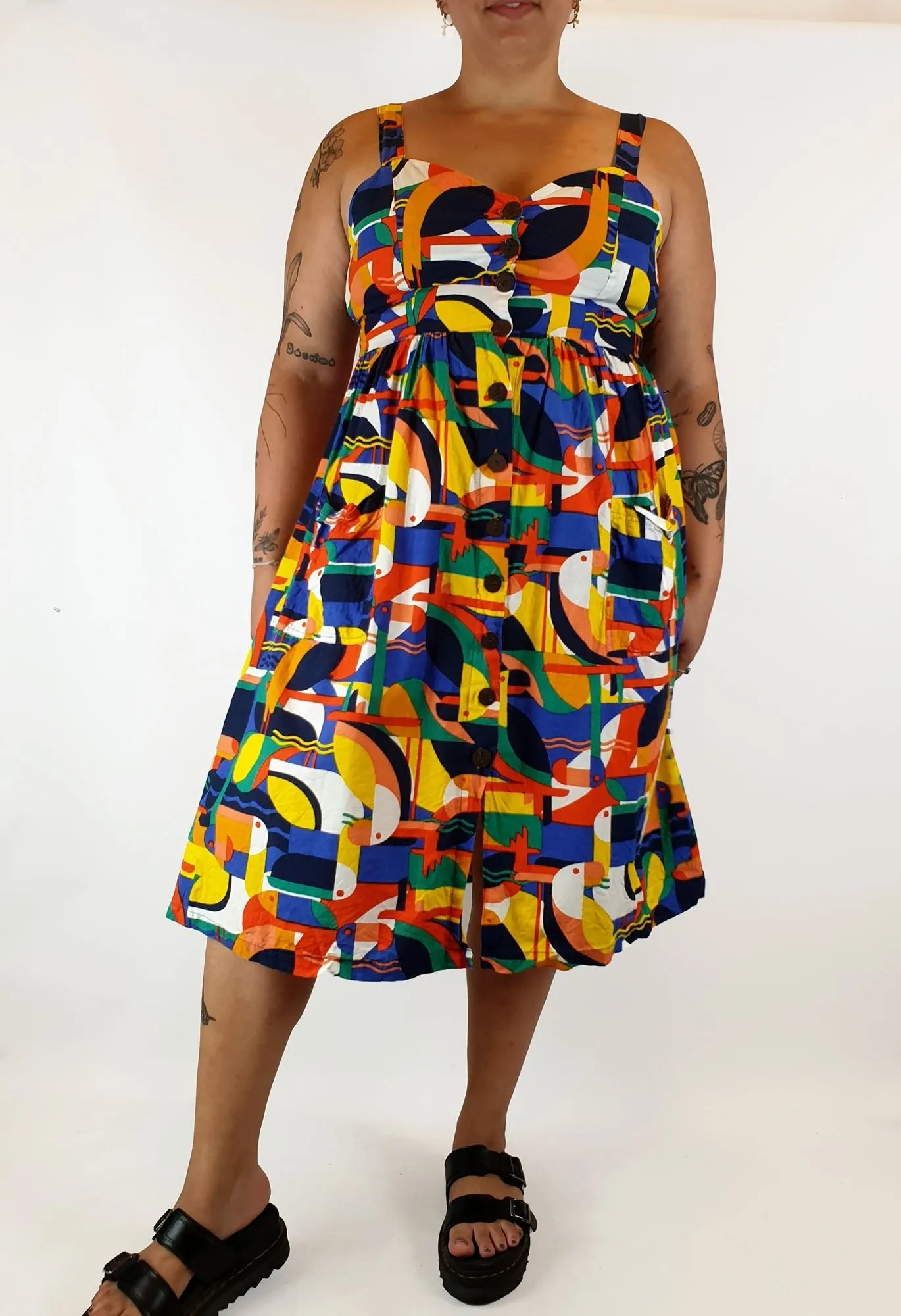 Keshet vibrant print sleeveless dress size L/XL