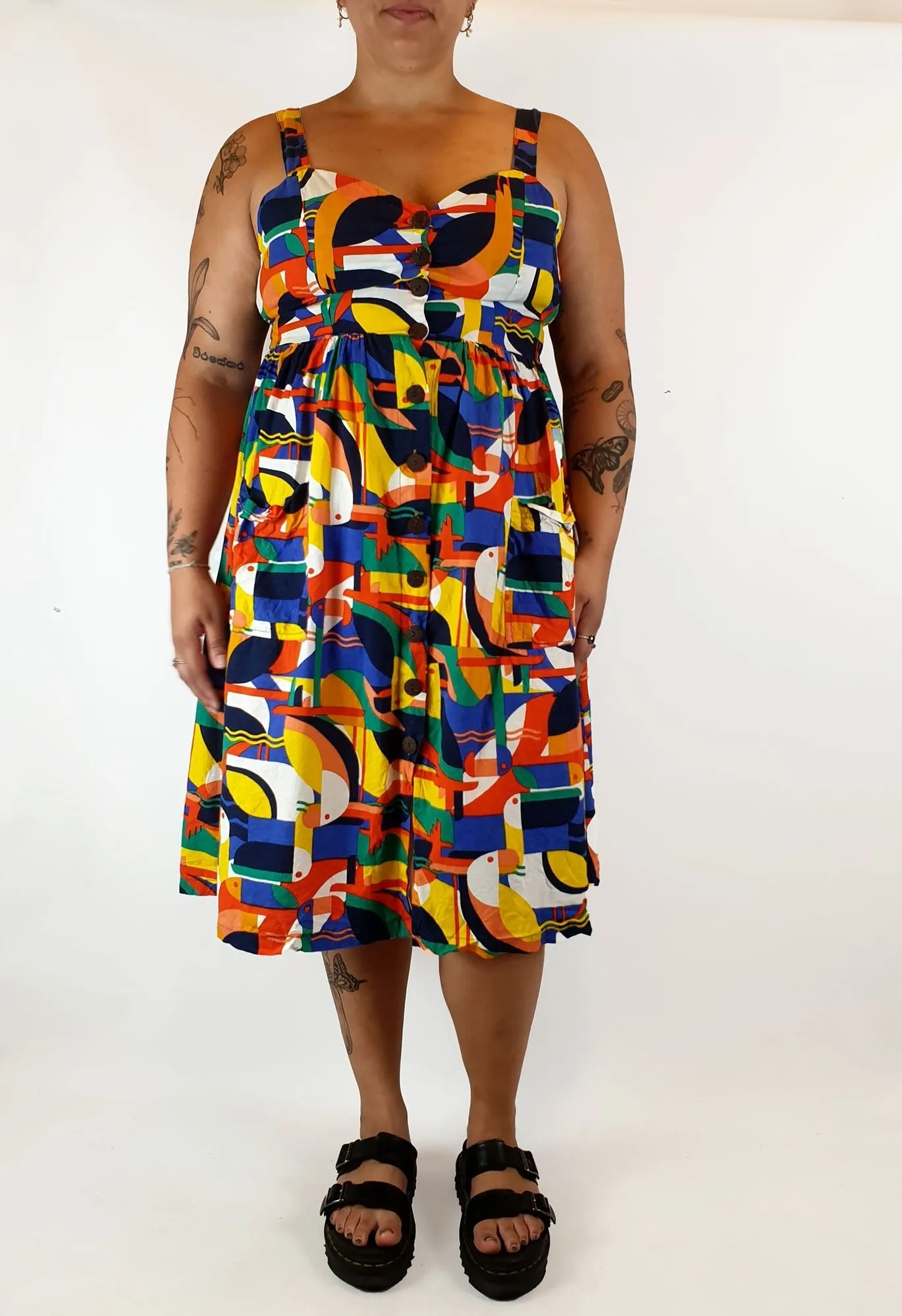 Keshet vibrant print sleeveless dress size L/XL