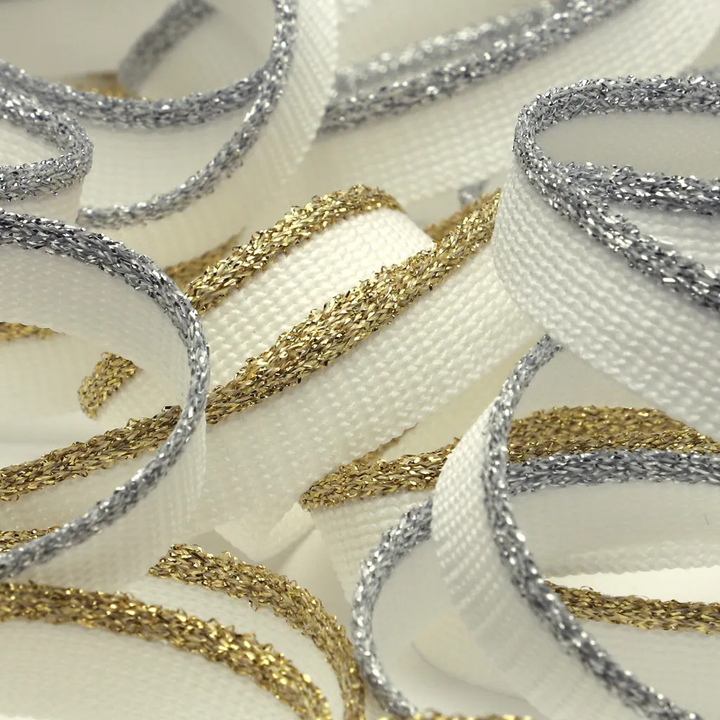 Knit Lame Piping #90 Gold & White