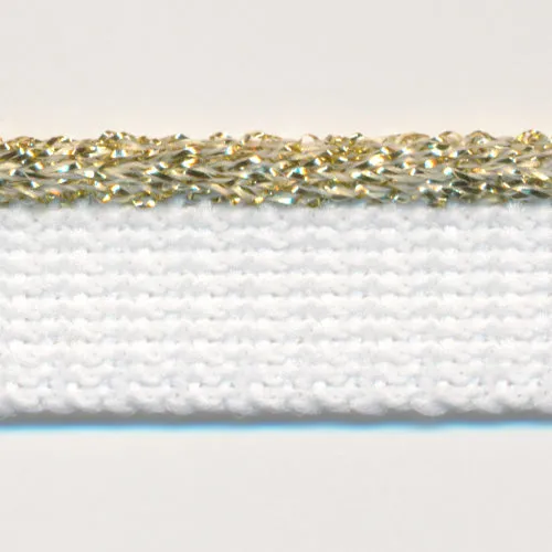 Knit Lame Piping #90 Gold & White