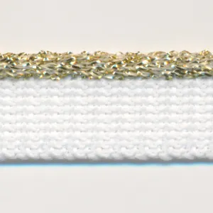 Knit Lame Piping #90 Gold & White