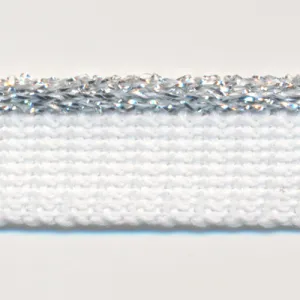 Knit Lame Piping #91 Silver & White
