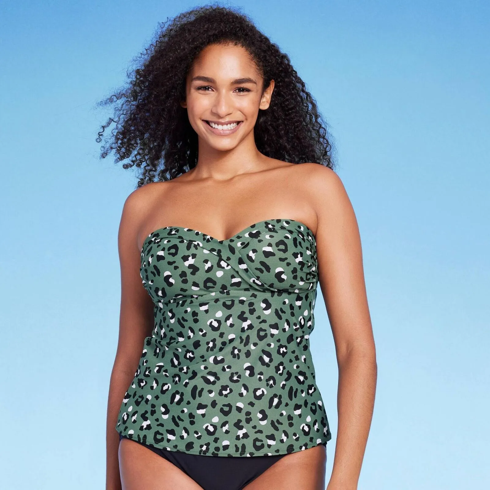 Kona Sol Women's Bandeau Tankini Top w/ Removable Straps