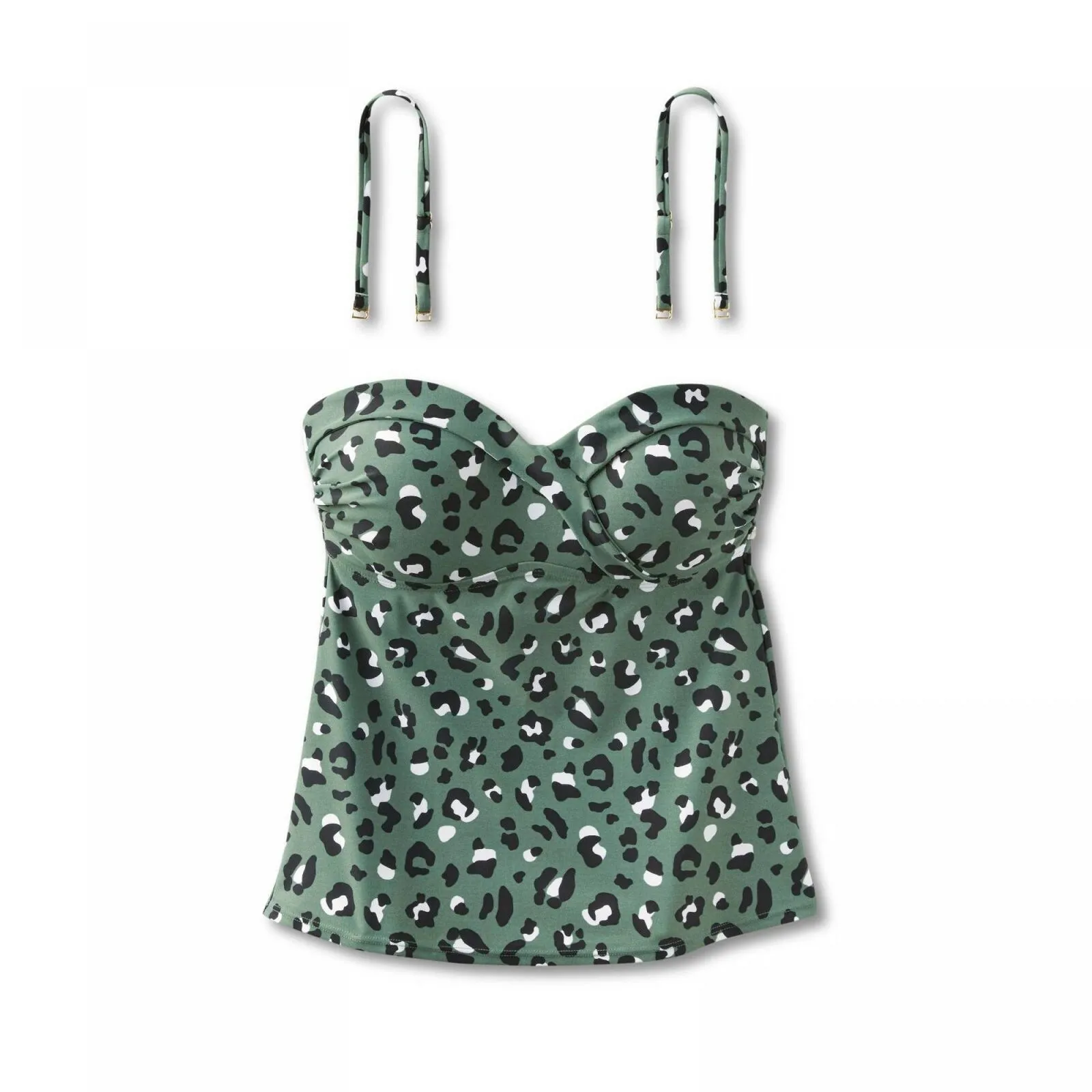 Kona Sol Women's Bandeau Tankini Top w/ Removable Straps
