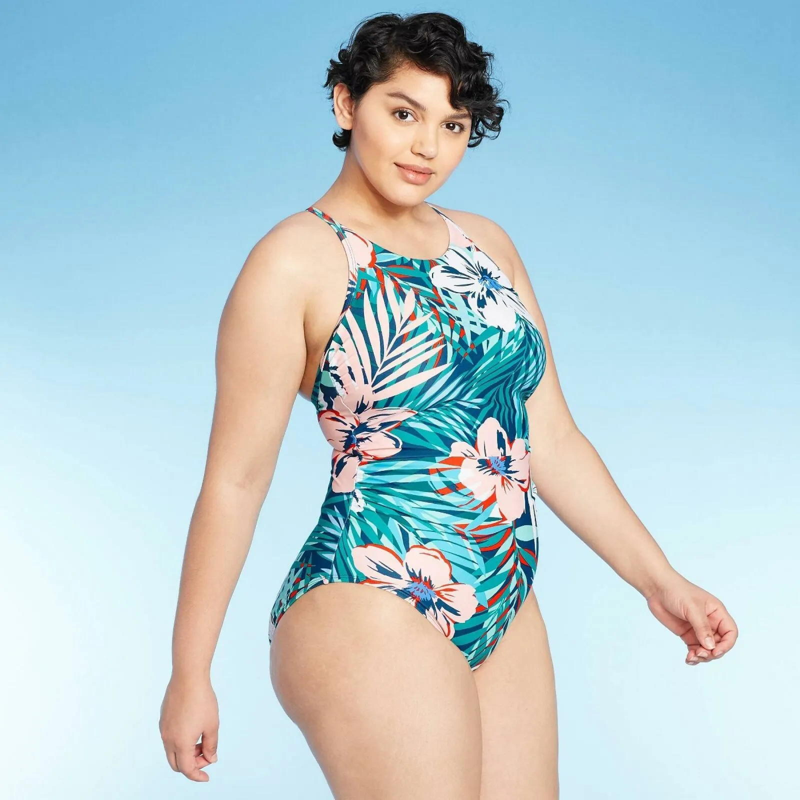 Kona Sol Women's High Neck Coverage One Piece Swimsuit