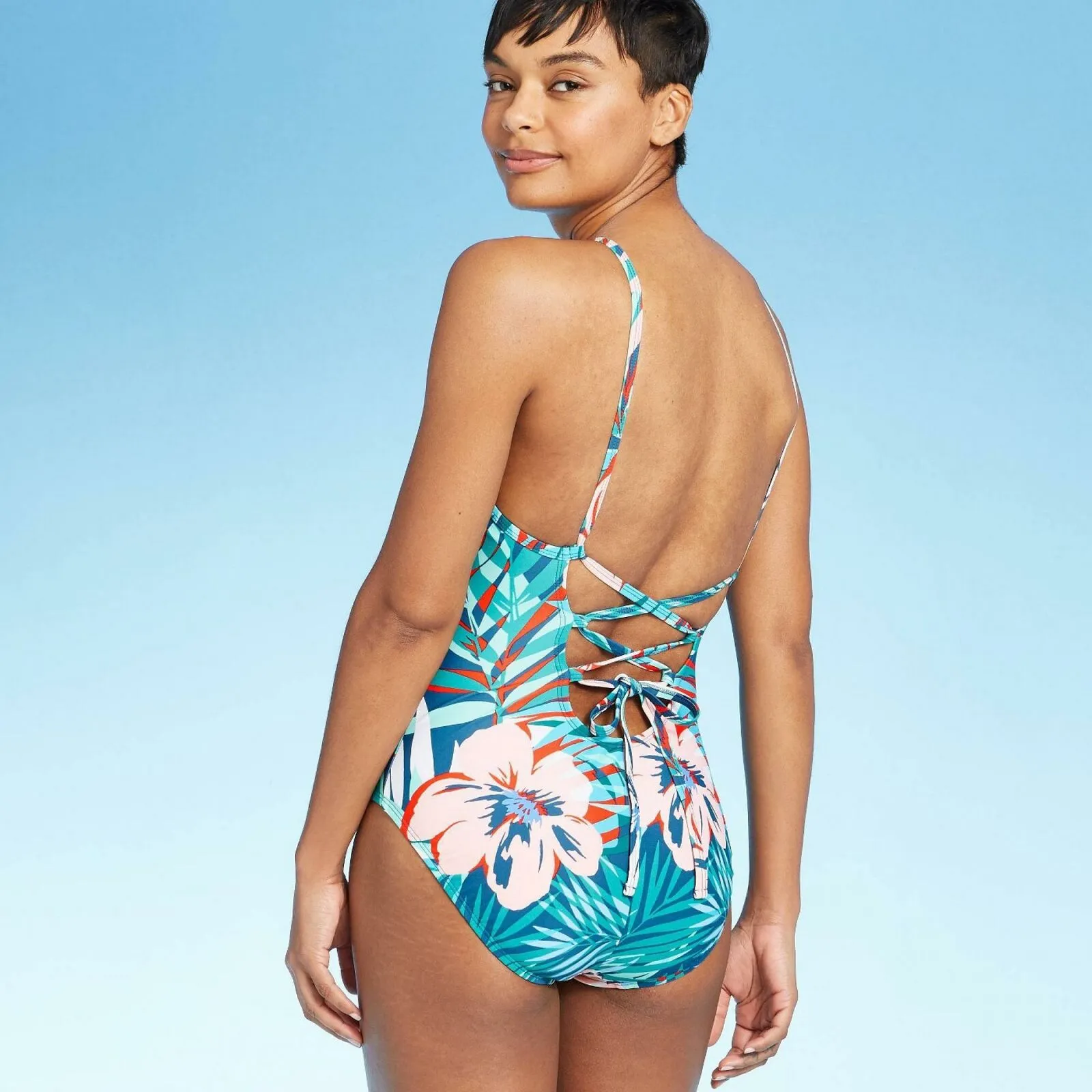 Kona Sol Women's High Neck Coverage One Piece Swimsuit