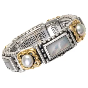 Konstantino Women's Sterling Silver & 18K Gold Band Ring, Hestia Collection