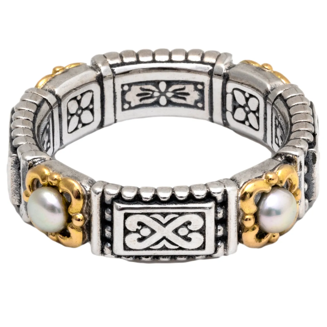 Konstantino Women's Sterling Silver & 18K Gold Band Ring, Hestia Collection