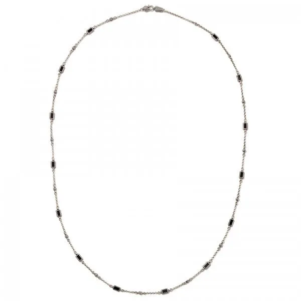 Konstantino Women's Sterling Silver & 18k Gold Neclace With Onyx Rectangles and Silver Circles