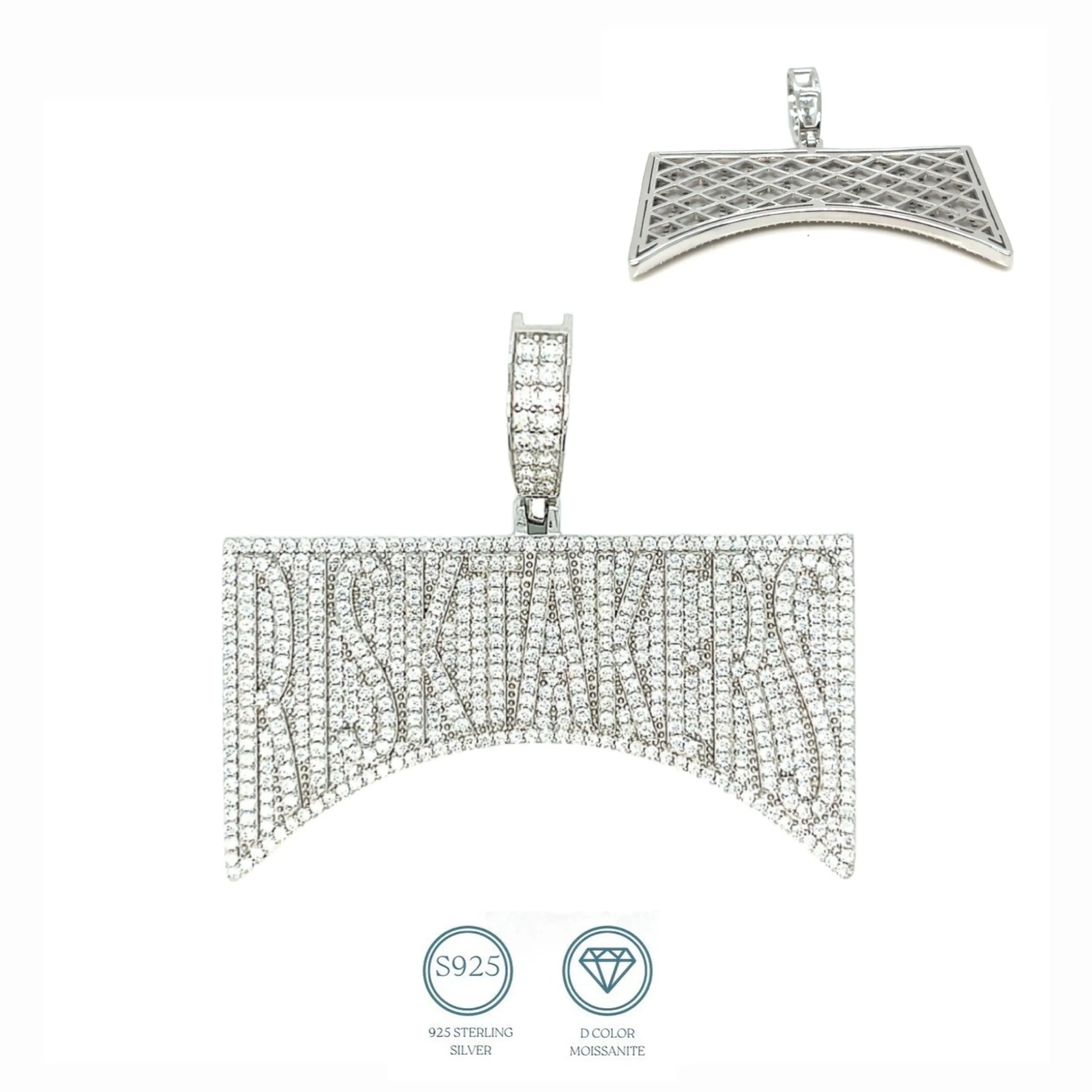 Lab-Created Moissanite Risktakers Sterling Pendant Charm - M400149