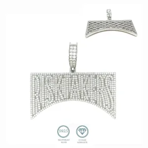 Lab-Created Moissanite Risktakers Sterling Pendant Charm - M400149