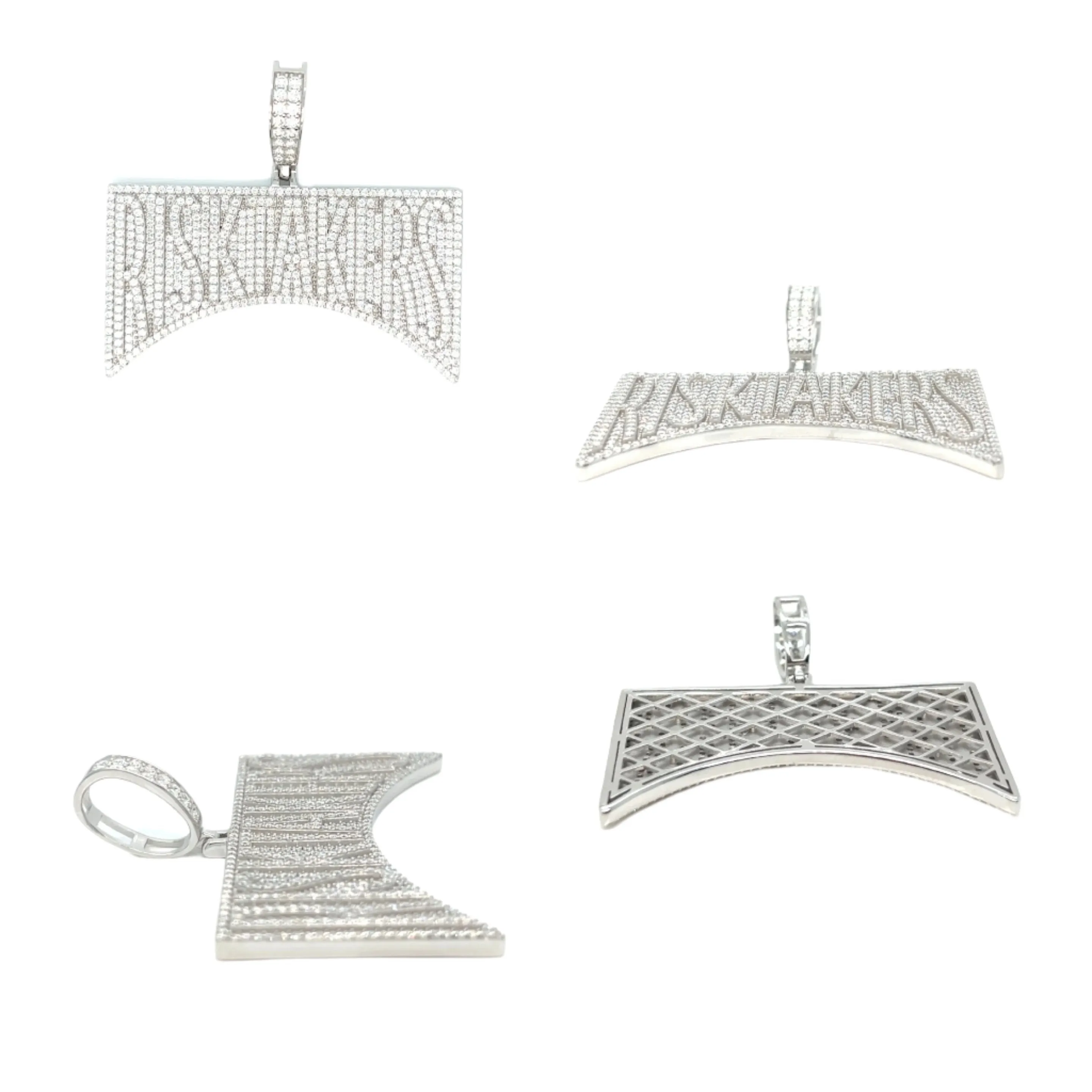 Lab-Created Moissanite Risktakers Sterling Pendant Charm - M400149