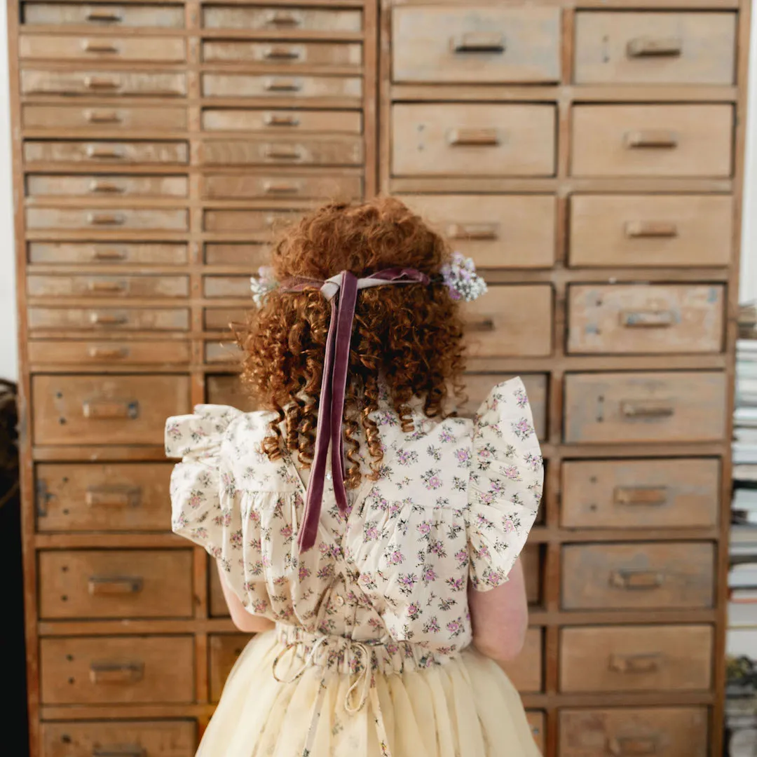 laced-up tutu skirt - lavender floral