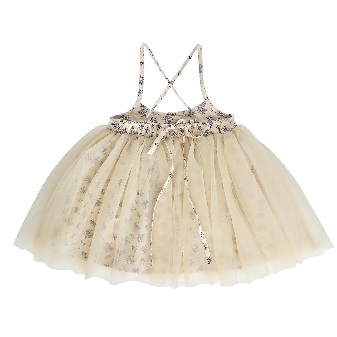 laced-up tutu skirt - lavender floral