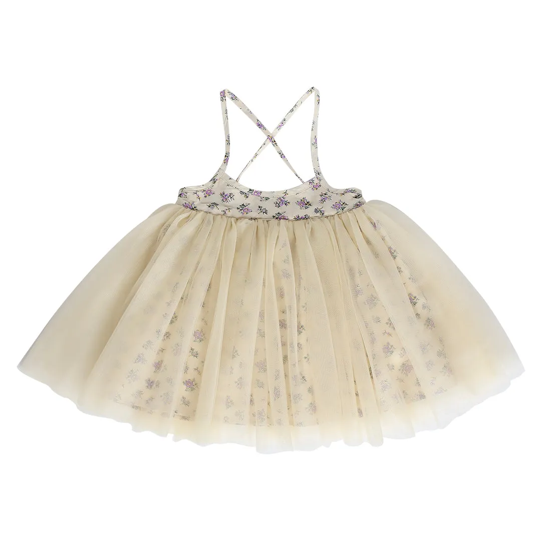 laced-up tutu skirt - lavender floral