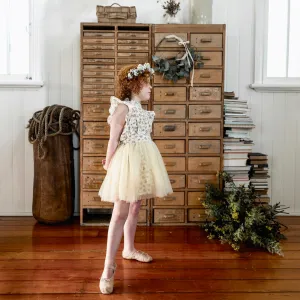 laced-up tutu skirt - lavender floral