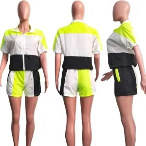 Ladies Color Block Two-piece Set sz Large