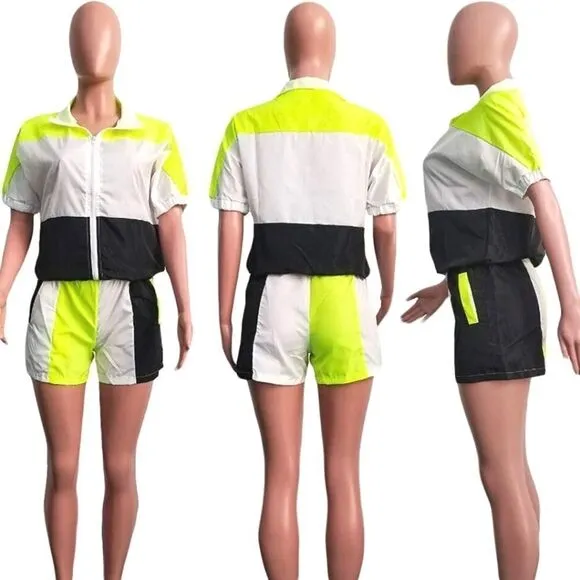 Ladies Color Block Two-piece Set sz Large