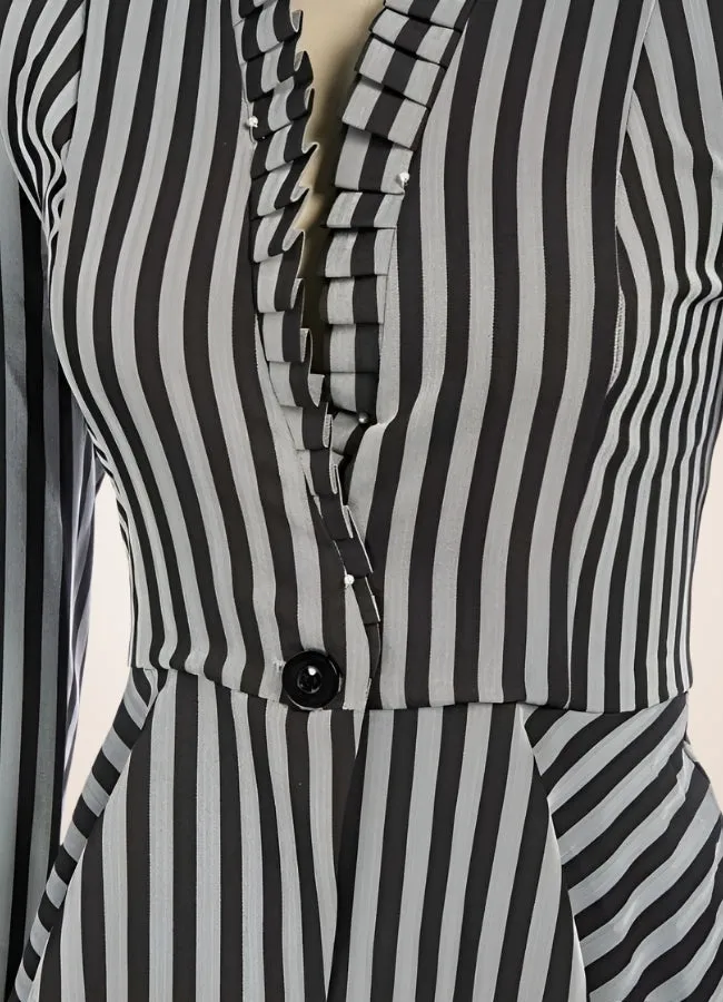 Ladies Steampunk Stiped Coat