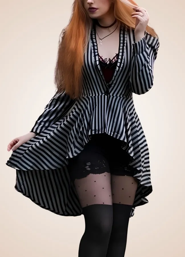 Ladies Steampunk Stiped Coat