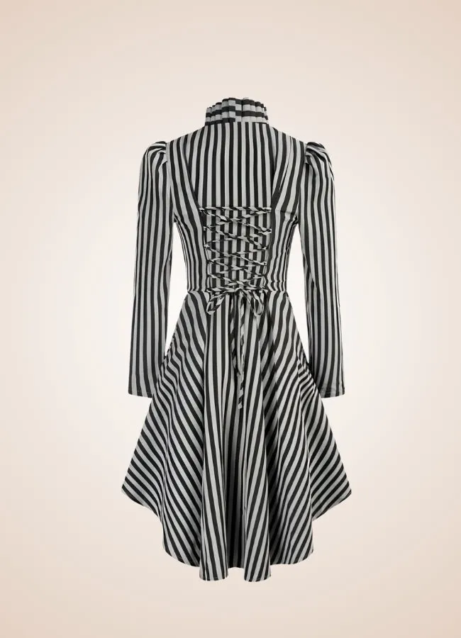Ladies Steampunk Stiped Coat