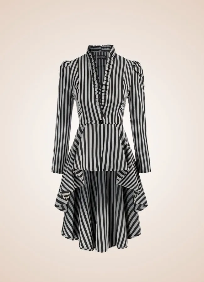 Ladies Steampunk Stiped Coat