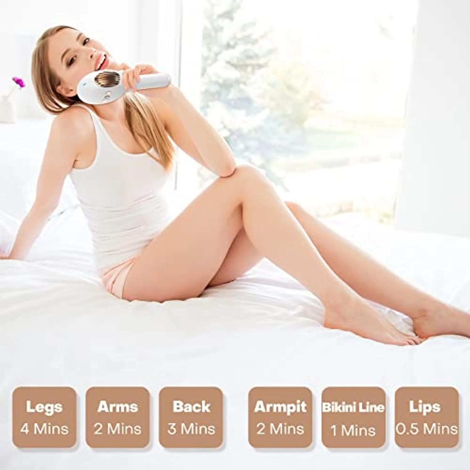 Laser Hair Removal with Sapphire Cooling, JOOYEE IPL Permanent Hair Removal for Women & Men, Unlimited Flashes, Upgraded Facial & Body Mode