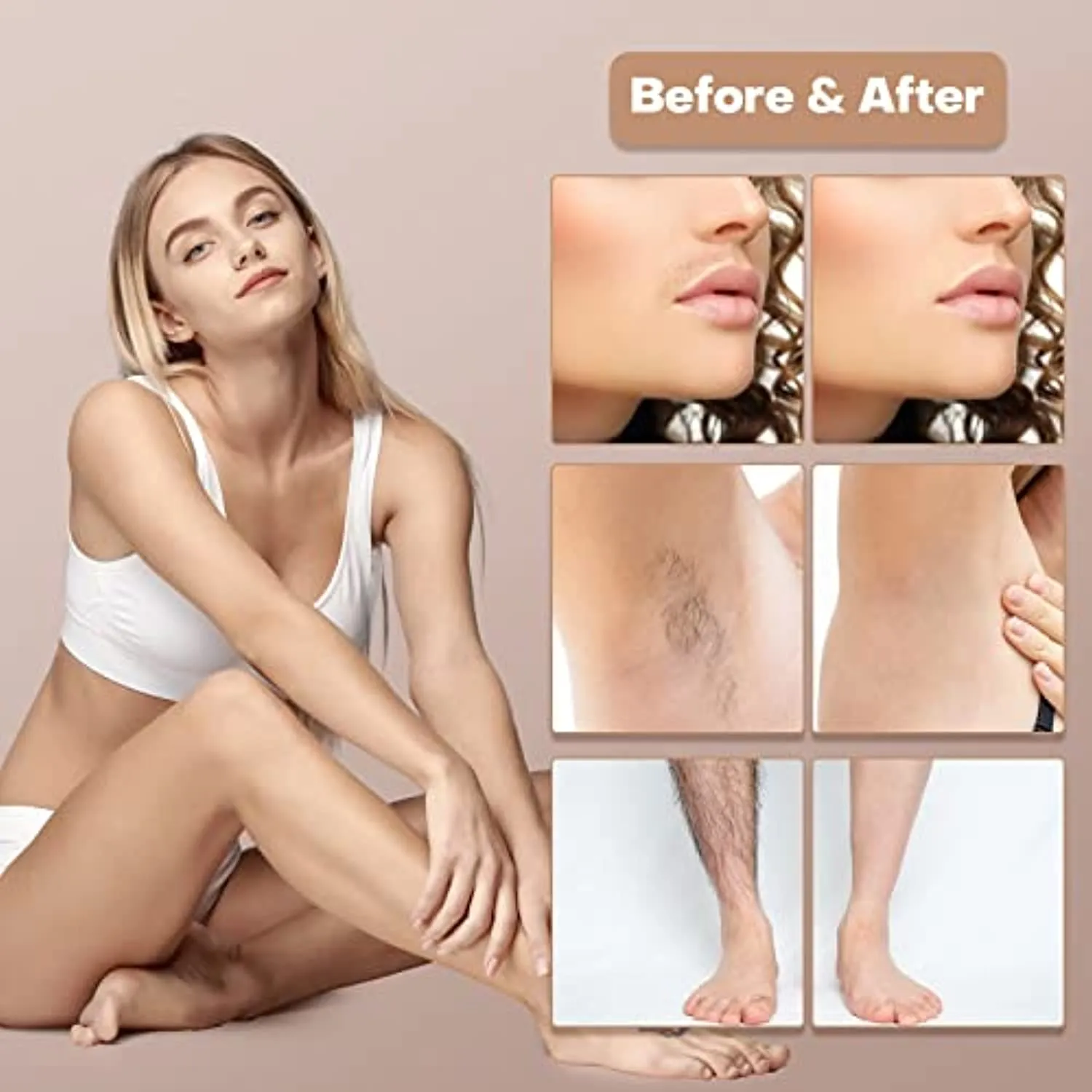Laser Hair Removal with Sapphire Cooling, JOOYEE IPL Permanent Hair Removal for Women & Men, Unlimited Flashes, Upgraded Facial & Body Mode