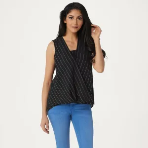 Laurie Felt Women's Sleeveless Wrap Blouse