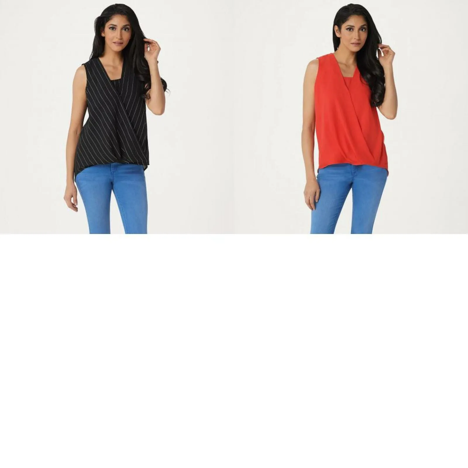 Laurie Felt Women's Sleeveless Wrap Blouse