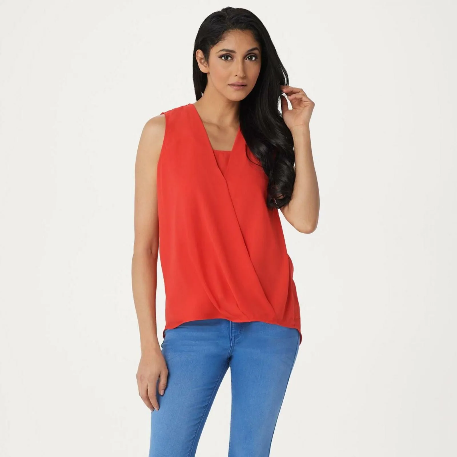 Laurie Felt Women's Sleeveless Wrap Blouse