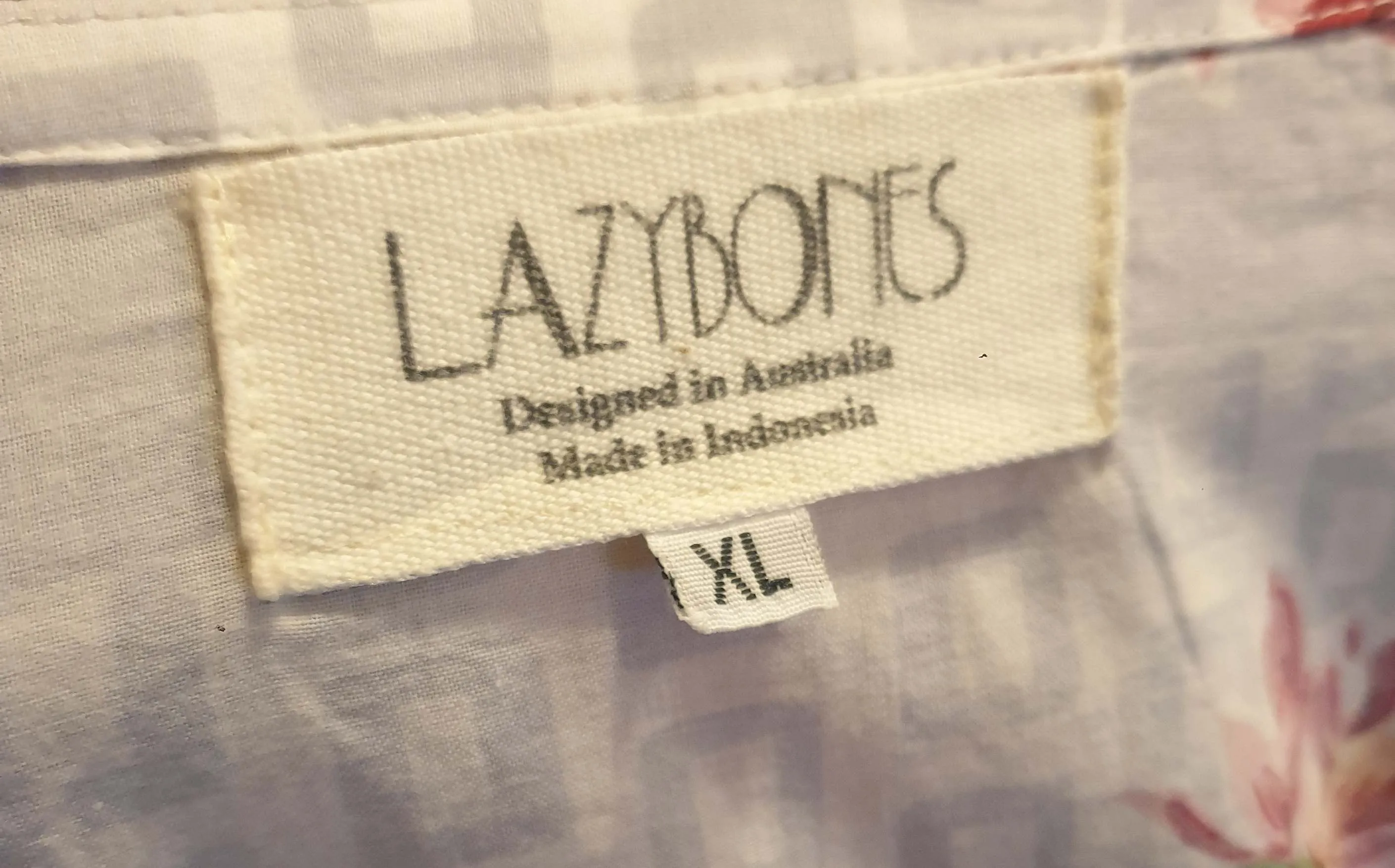 Lazybones grey cotton dress with floral print size XL