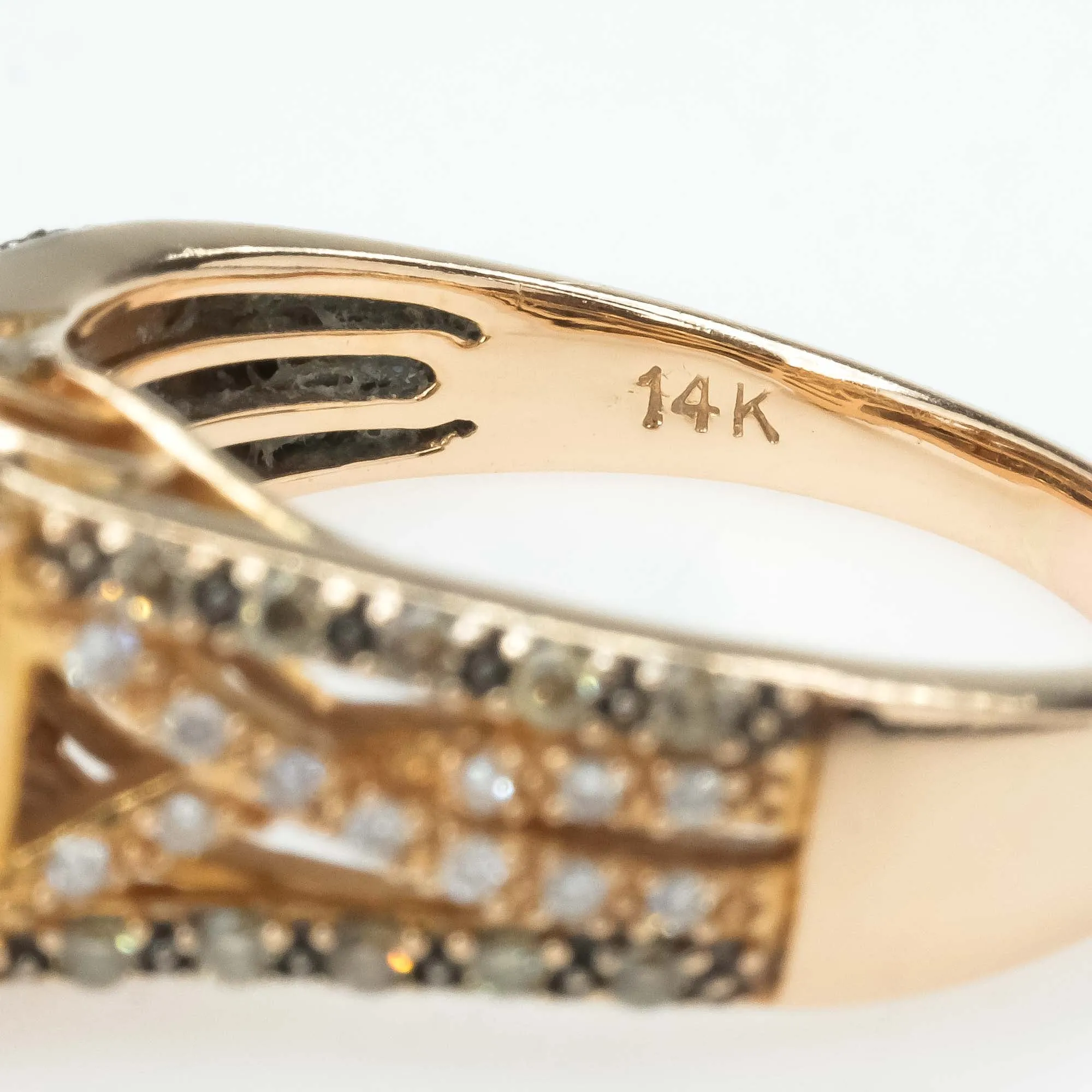 Le Vian Chocolate Smoky Quartz and Diamond Ring in 14K Rose Gold