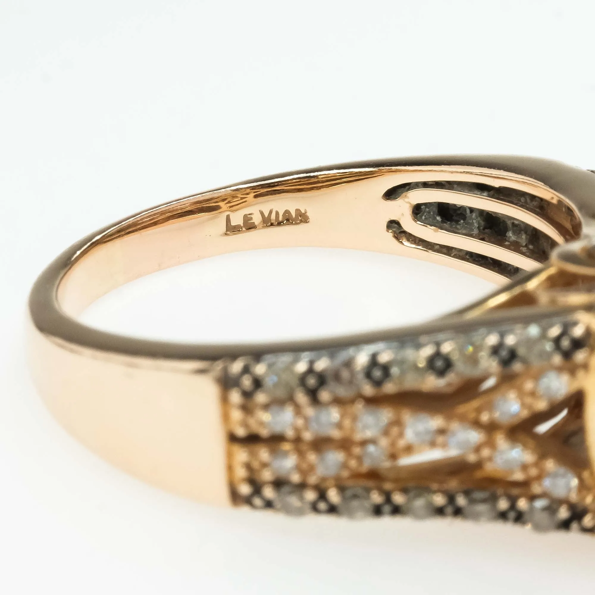 Le Vian Chocolate Smoky Quartz and Diamond Ring in 14K Rose Gold