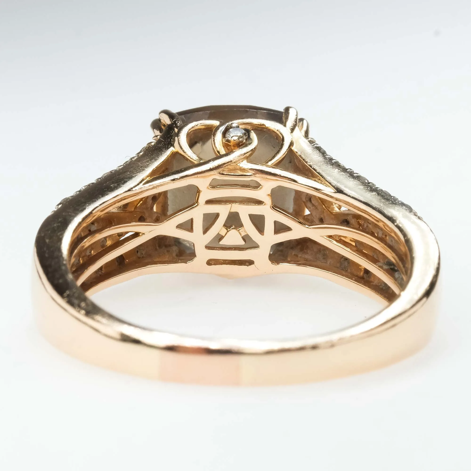 Le Vian Chocolate Smoky Quartz and Diamond Ring in 14K Rose Gold