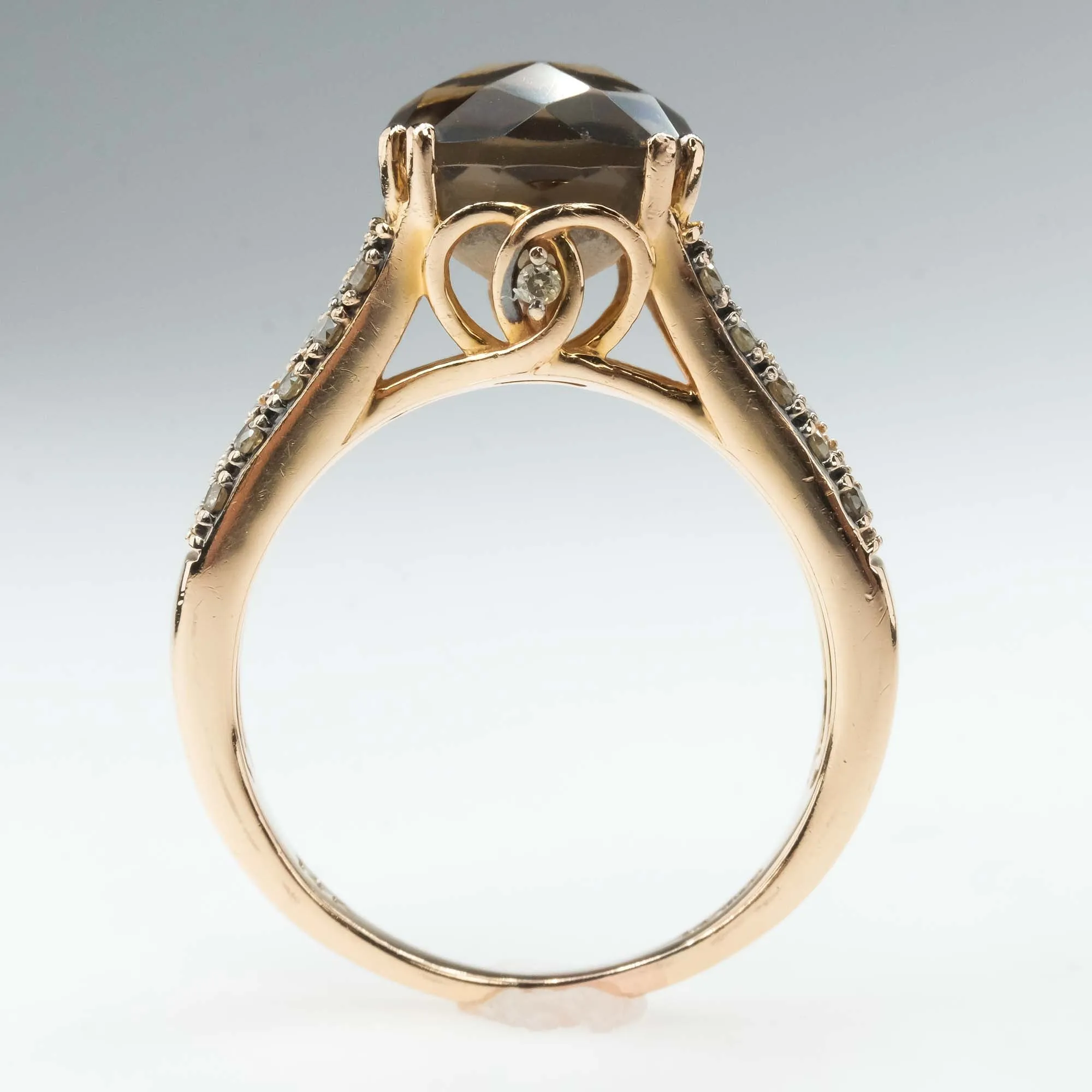 Le Vian Chocolate Smoky Quartz and Diamond Ring in 14K Rose Gold