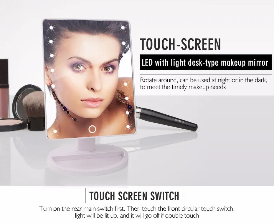 LED Touch Screen Makeup Mirror
