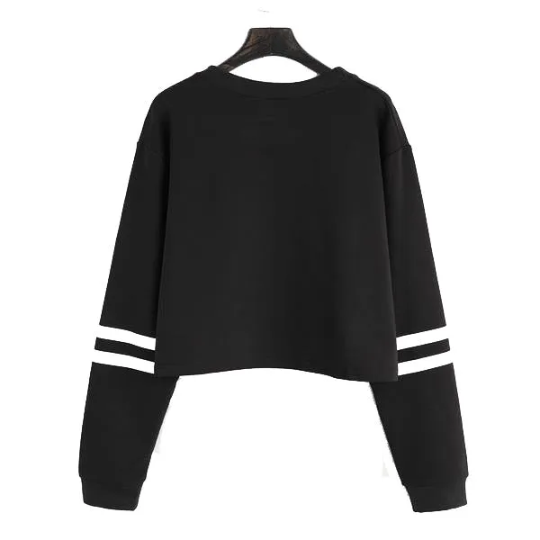 Letter Print Cropped Sweatshirts