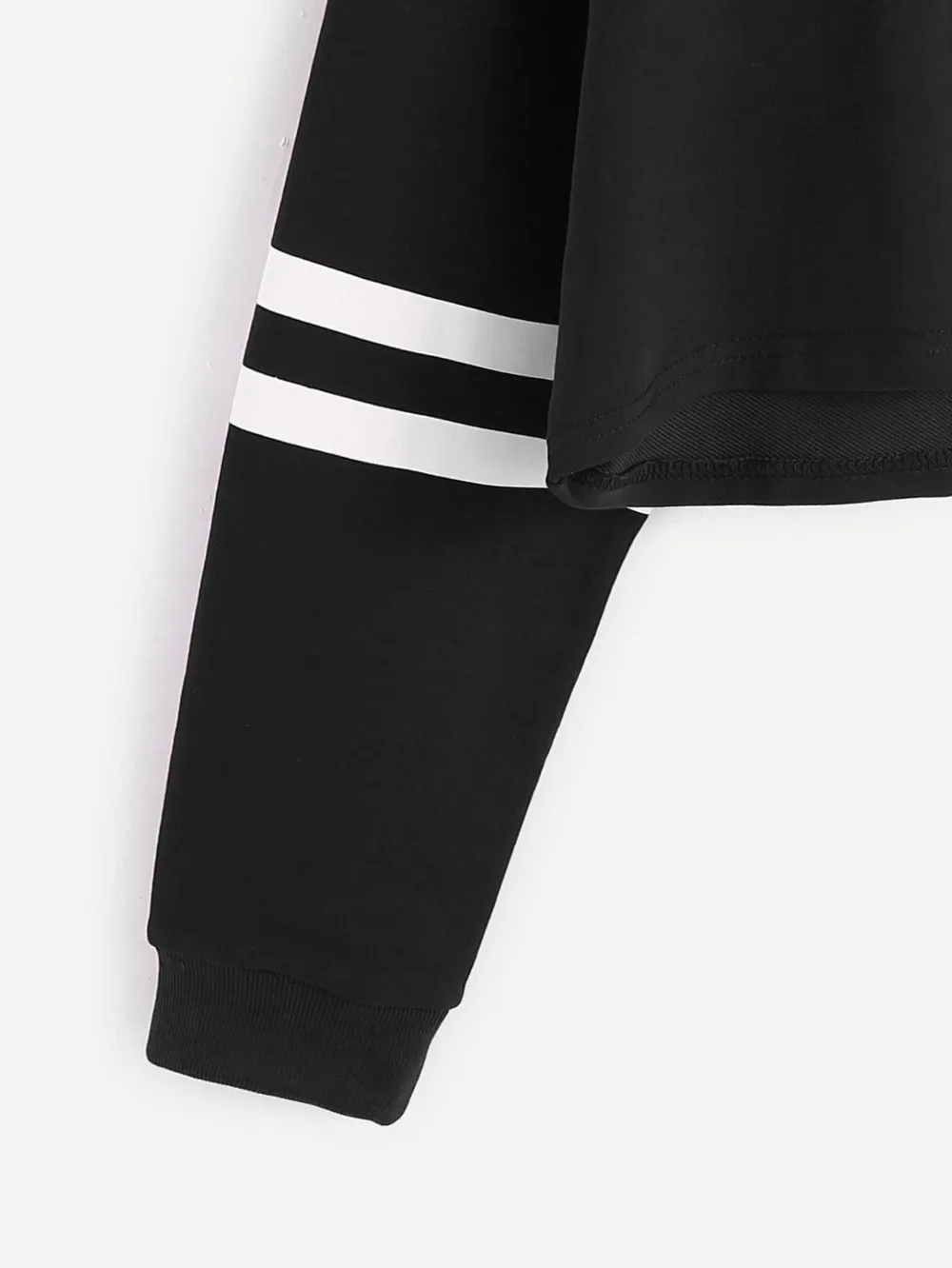 Letter Print Cropped Sweatshirts