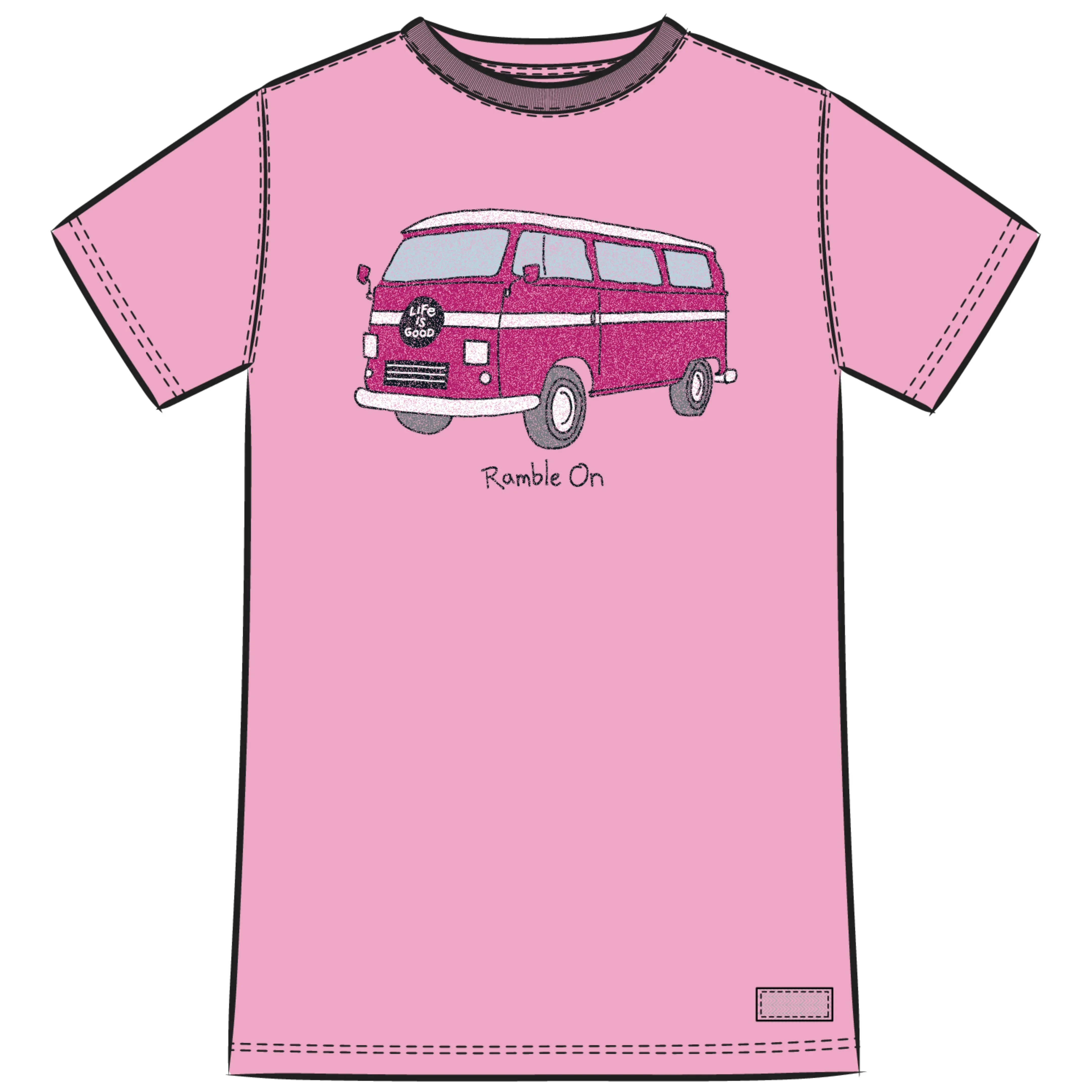 Life is Good Women's Ramble On Crusher Tee, Pink