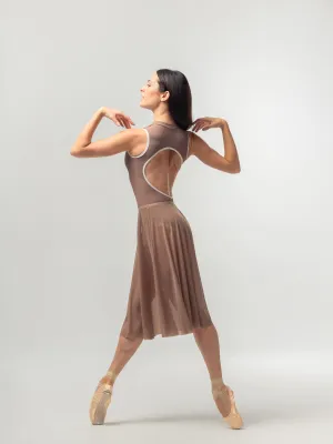 Light Brown Long Mesh Skirt